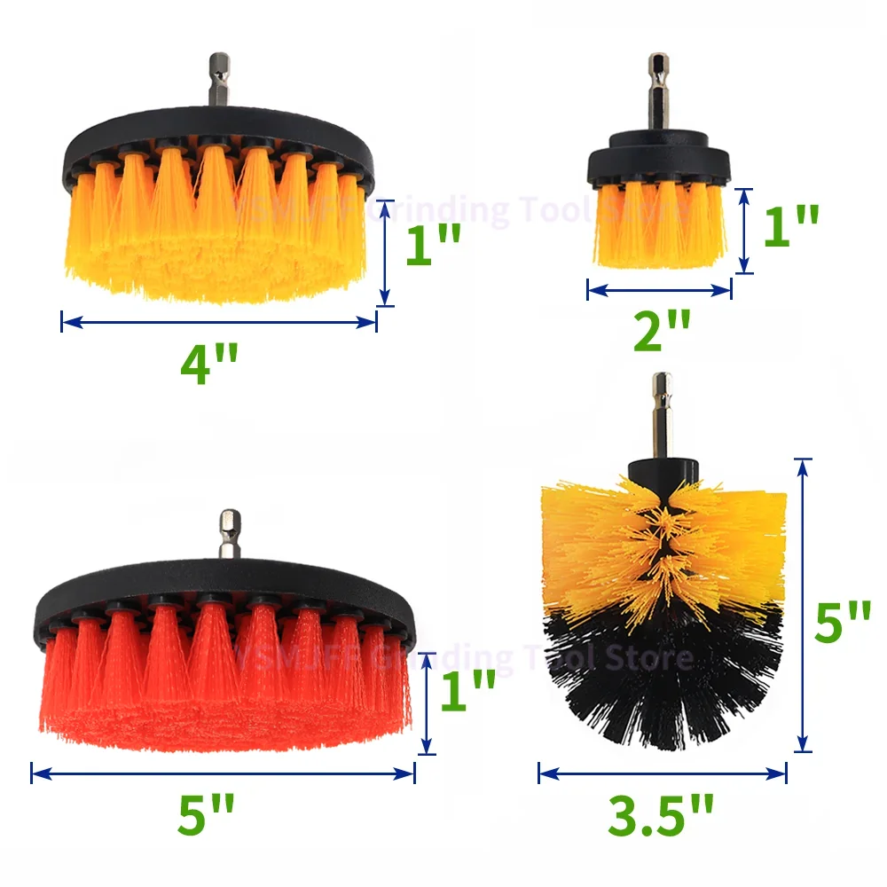 14 PCS Drill Brush Attachment Set Drill Clean Brush With Scouring Sponges Pads Electric Car Detailing Brush Set for Bathroom