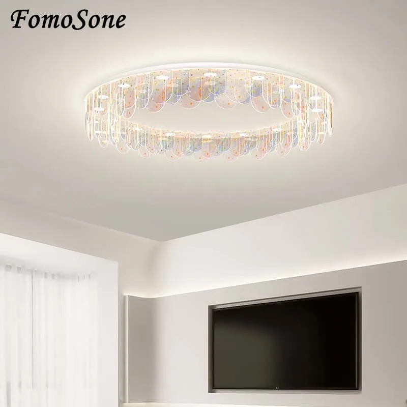 Sulla casa plafoniera colorata circolare decorazione della casa illuminazione Design soggiorno camera da letto studio lampade e lanterne per la casa intelligente