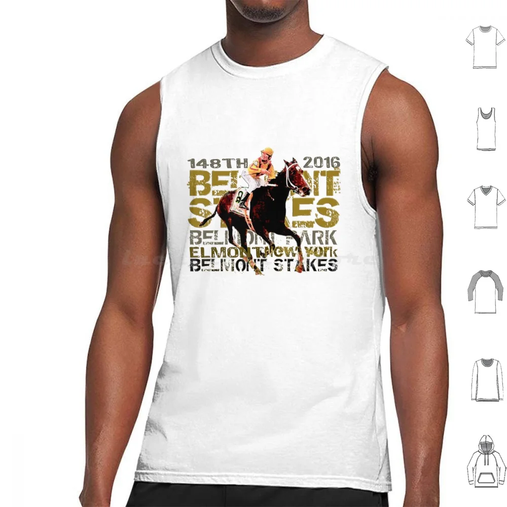 148th Belmont Stakes Triple Crown Horse Racing 2016 Tank Tops Vest Sleeveless Belmont Stakes Preakness Derby Triple Crown