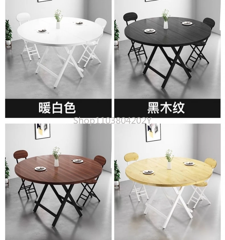 Folding Large round Table Dining Table Household Small Apartment Table