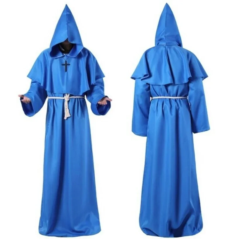 Nuevos trajes de monje medieval de Halloween para hombres, disfraces de monje, disfraces de mago, disfraces de sacerdote, disfraces cosplay