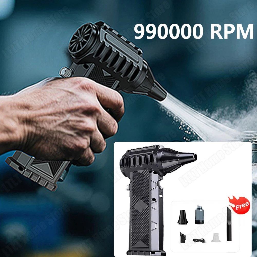 

65M/S Turbofan Handheld Brushless Motor Jet Fan 990000RPM High Power Dust Blower Compressed Air Duster Hair Dryer Cleaning Tool