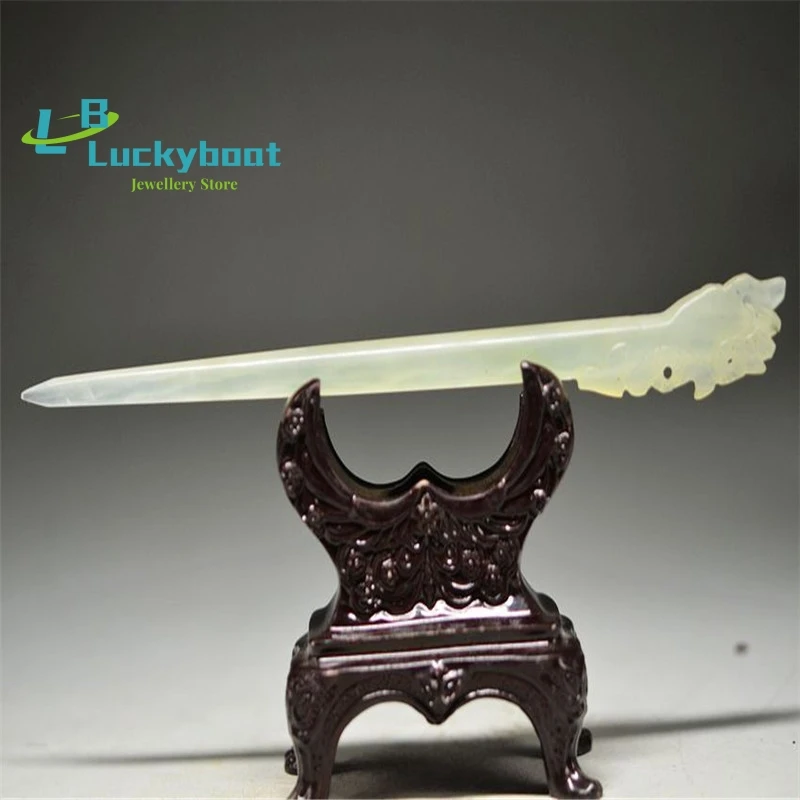 FINE HAND HOLLOW OUT CARVED CHINESE HETIAN JADE PHOENIX HAIRPIN