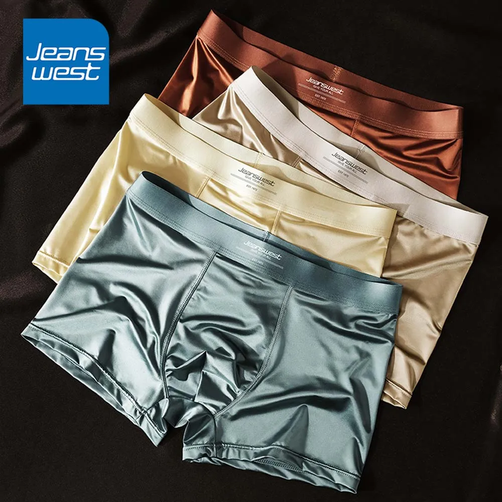 

2/3/4Pcs Ice Silk Man Underwear Soft Touch Solid Color Boxers for men Summer Lightweight Quick-Dry Men's briefs