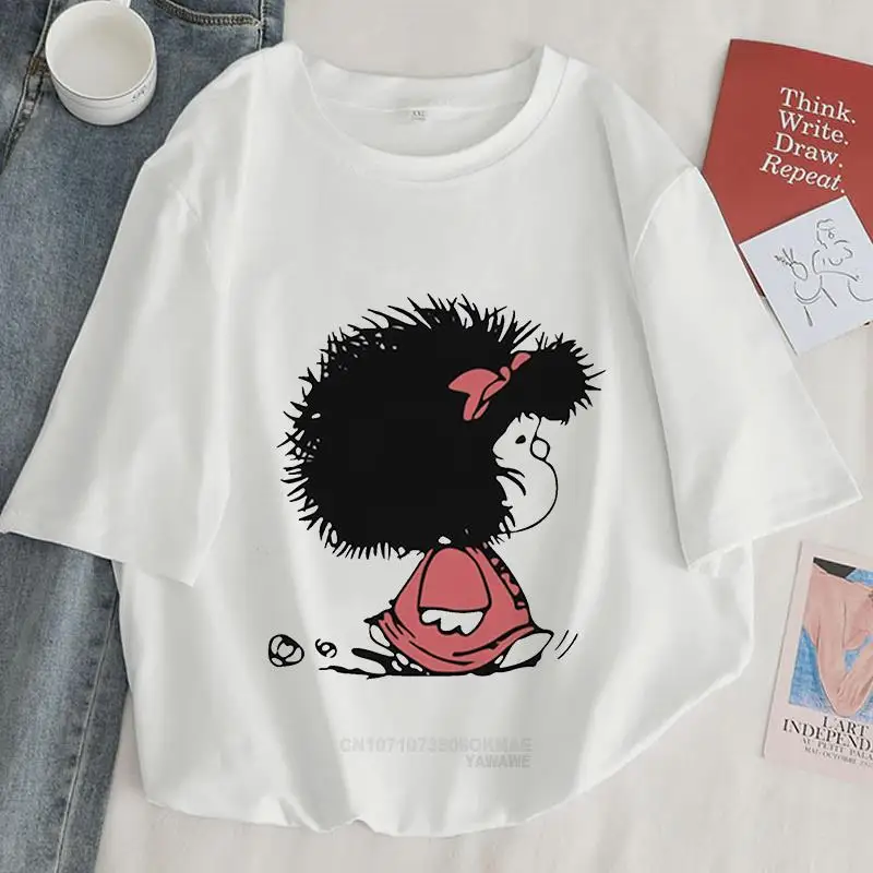 Kawaii Clothes Mafalda Cartoon Cute Graphic T Shirts Summer Women Men Fashion Casual Otaku T Shirt Camisetas Ropa Mujer Tops