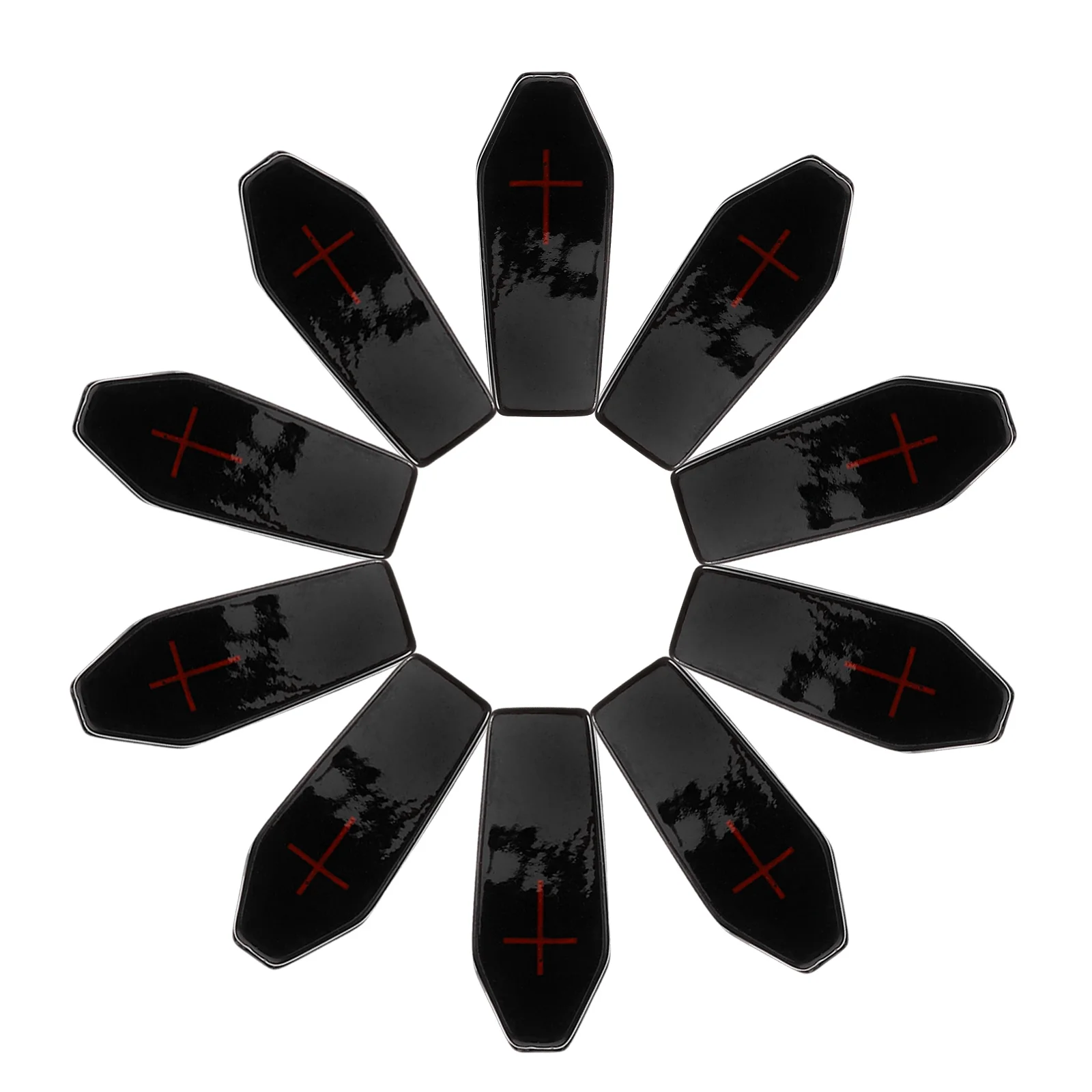 

10 Pcs Black Coffin Ornaments Halloween Decor Props Decoration Resin Decorations