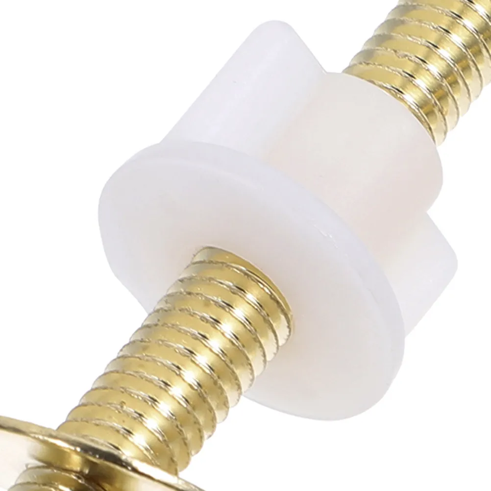 2Pcs Toilet Seat Bolt Set Copper-Plated Iron Replacement Kit for Tank Mounting Tightening Repair Universal Compatibility