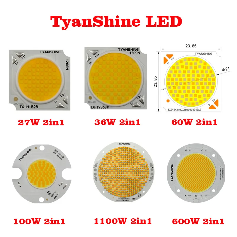 High CRI Ra 95 COB LED 27W/36W/60W/100W/600W/1100W 2700K-6500K for Photography DIY Spotlight Floodlight
