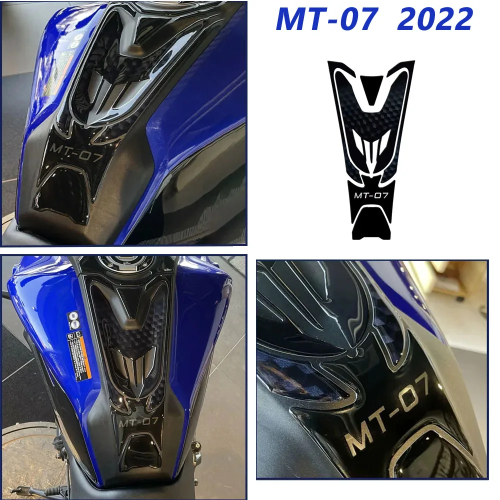 

MT-07 for YAMAHA MT-07 2022 Motorcycle Fuel Tank Pad Sticker 3D Resin Waterproof Anti-scratch Protector