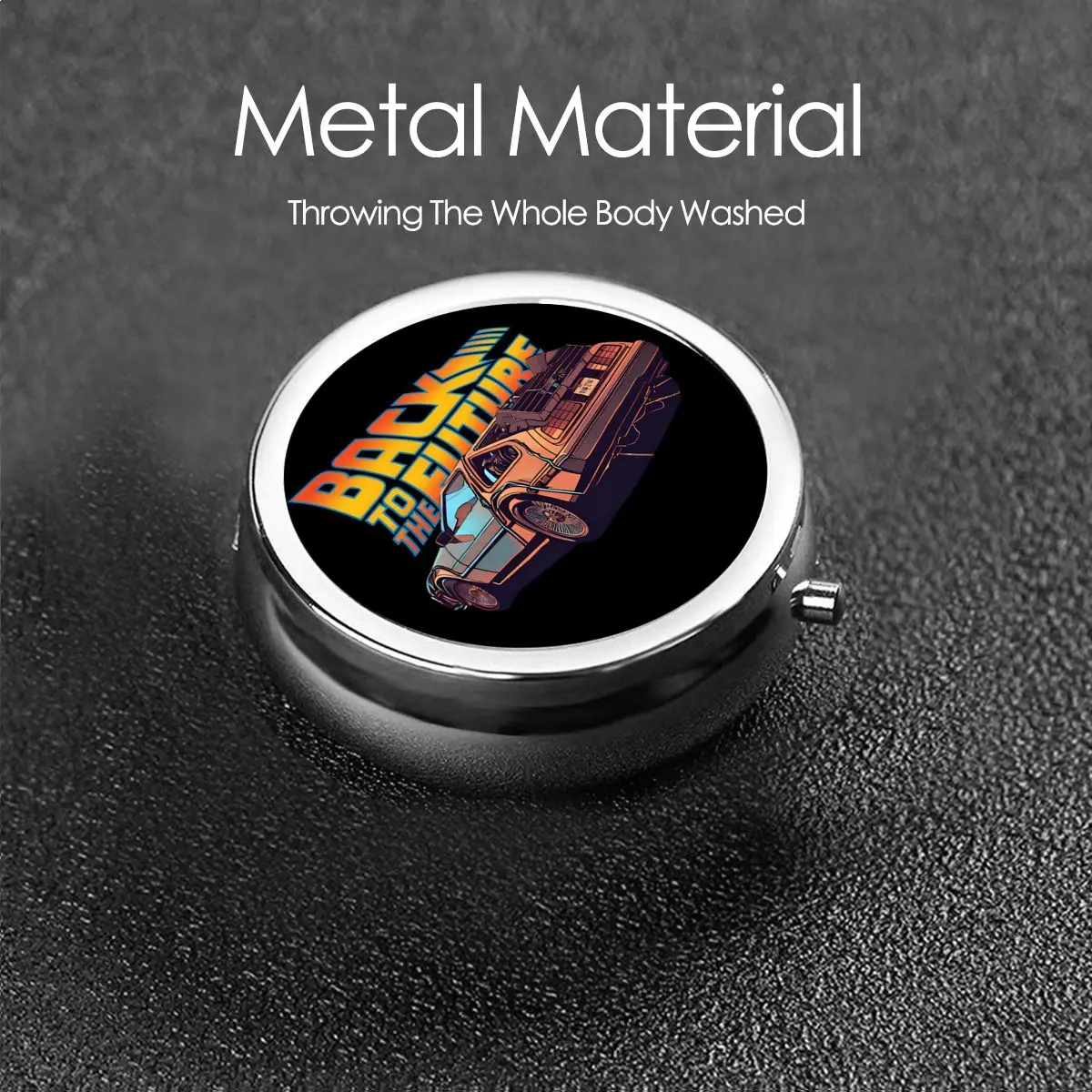 De volta para o futuro mini casos de comprimidos portáteis para bolsos ficção científica comédia filme medicina armazenamento caso caixa de comprimidos para viagens