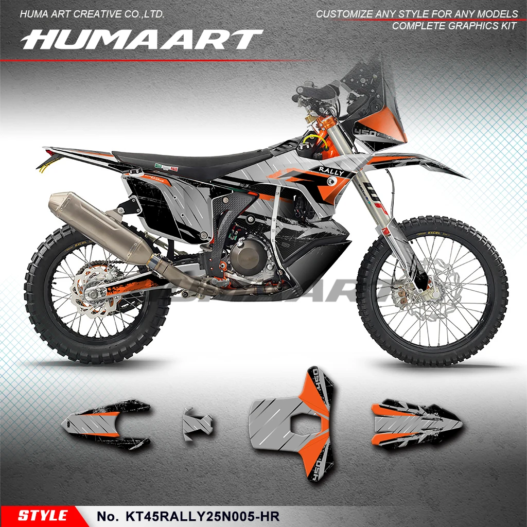 

Дизайн графической пленки мотоцикла HUMAART для KTM и Husqvarna 450 RALLY 2025 года, серый комплект для восстановления, KT45RALLY25N005-HR