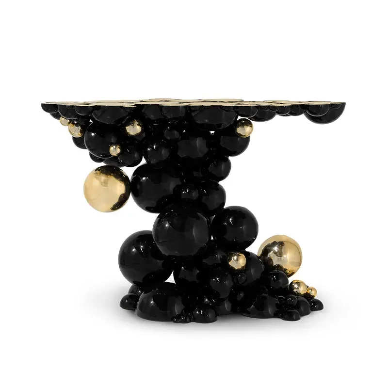 

Metal entrance table, light luxury design, artistic end view table, corridor against the wall, high-end special-shaped entrance