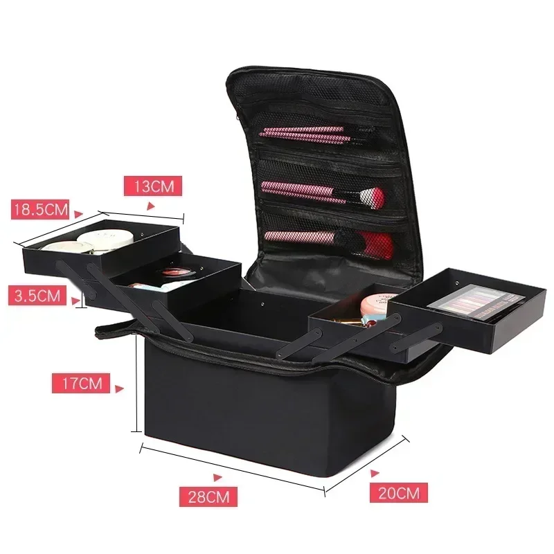 Special Makeup Bag with Multifunctional Storage Large Capacity Nail Art Embroidery  Beauty and Makeup Toolbox Waterproof