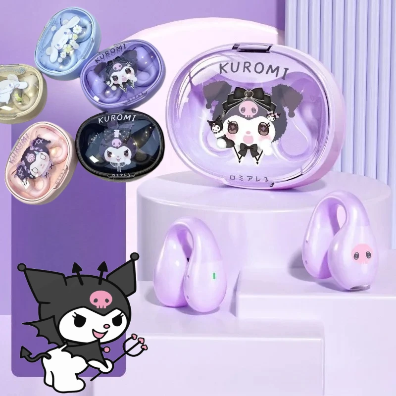 

Bluetooth-гарнитура Sanrio Kuromi, удобная беспроводная гарнитура, элегантный дизайн, превосходное качество звука, наушники с длительным сроком службы батареи