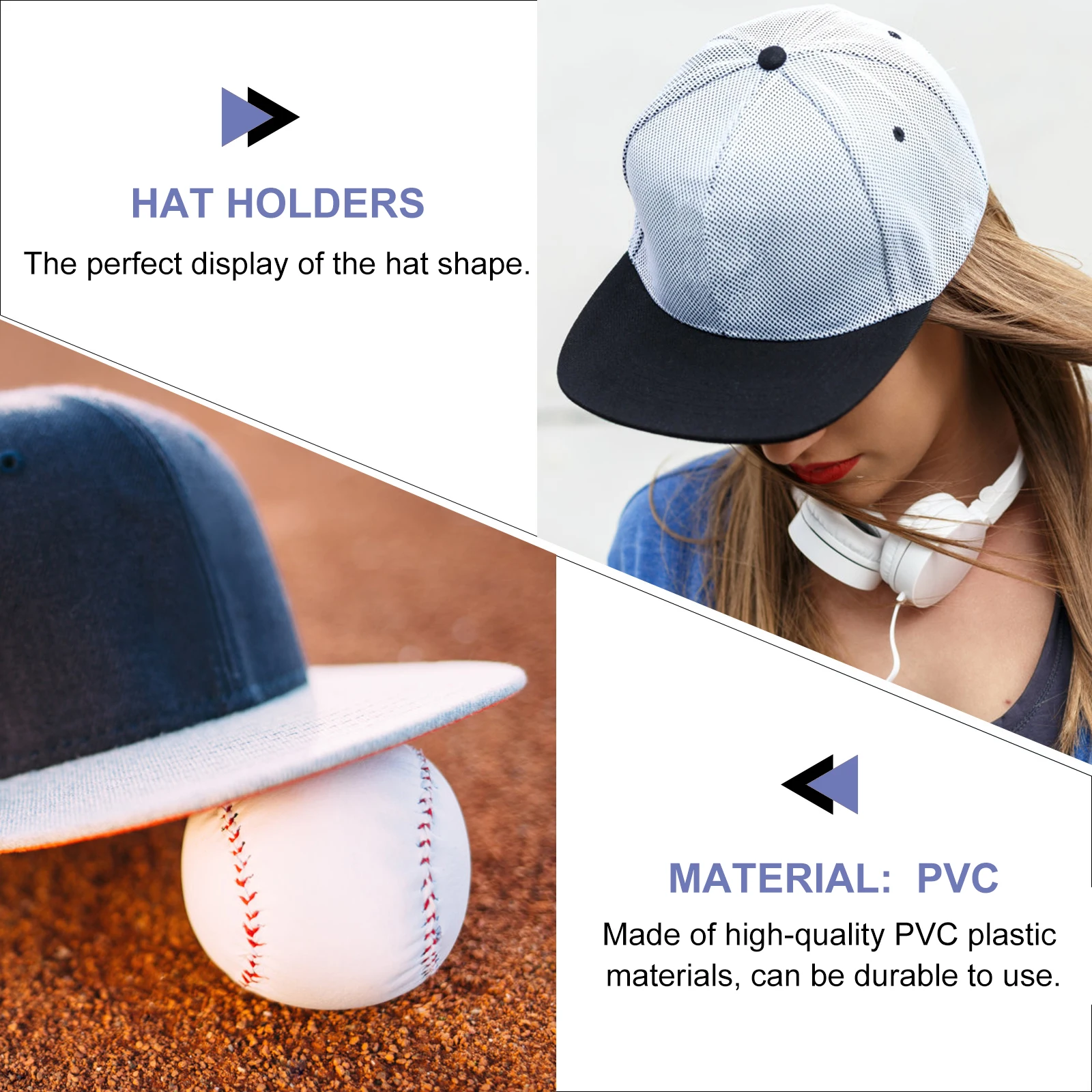 

10pcs Hat Support Baseball Stand Caps Dome Display White Organizer Holder Plastic Rack Storage Travel Lightweight