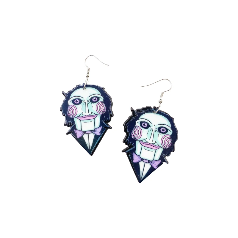 Acrylic Earring For Women Halloween Movie Skull Ghost Punk Bleeding Skeleton Resin Charm Drop Earrings Jewelry All Hallows' Day