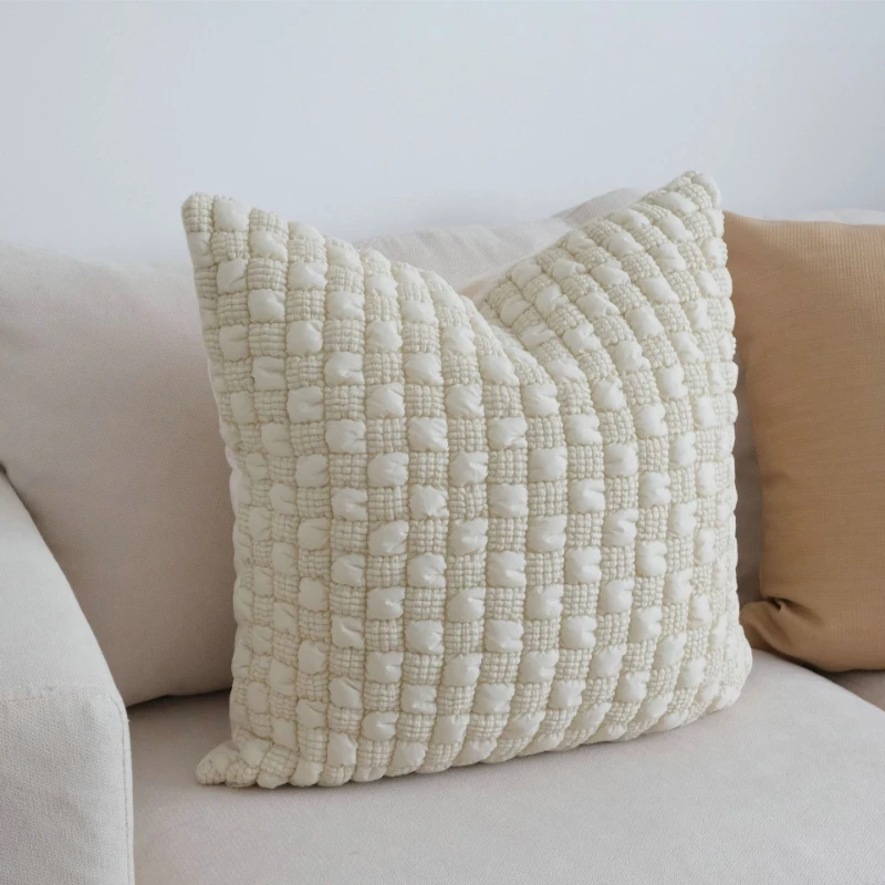30X50/45X45/50X50CM Beige Throw Pillow Cover Homestay White Simple Waist Cushion Cover Decor Home Decorative Pillowcase