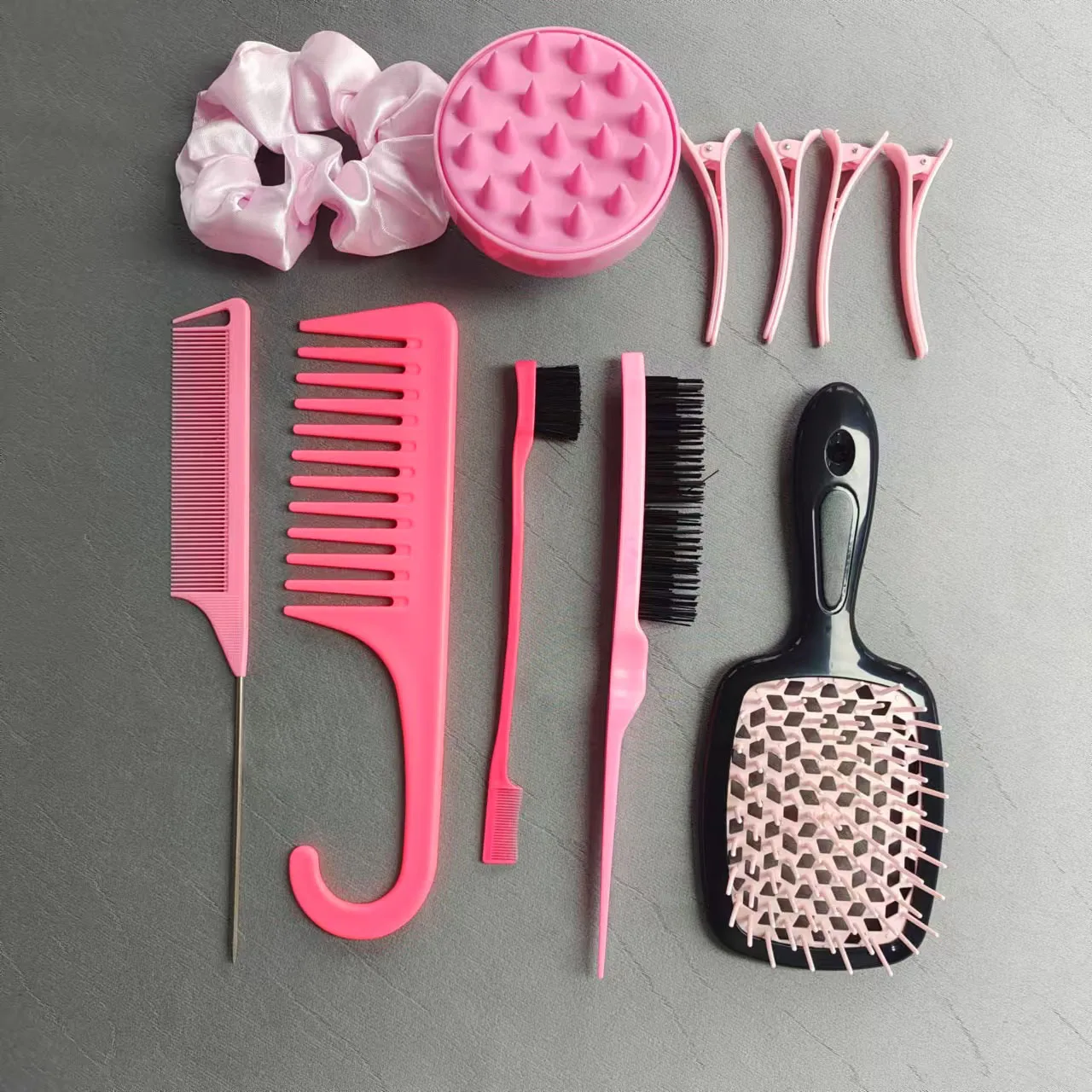 

8pcs hairstyle comb set pointed tail comb hair loop household hair tool set Special for real hair wig shampoo brush salon hair