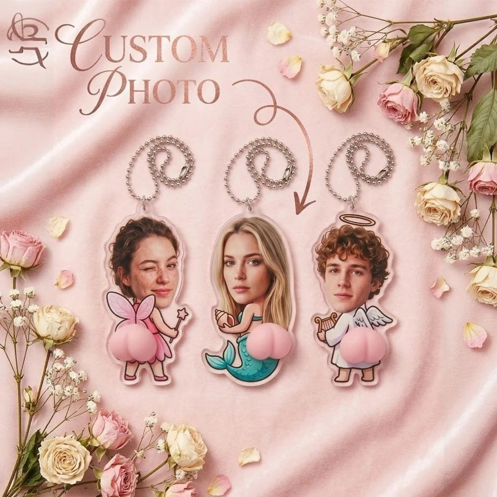 Custom Photo Acrylic Keychain,Personalized Squishy Butt Charm,Cute Quirky Novelty,Funny Birthday Gift,Magical Party Favor view 6