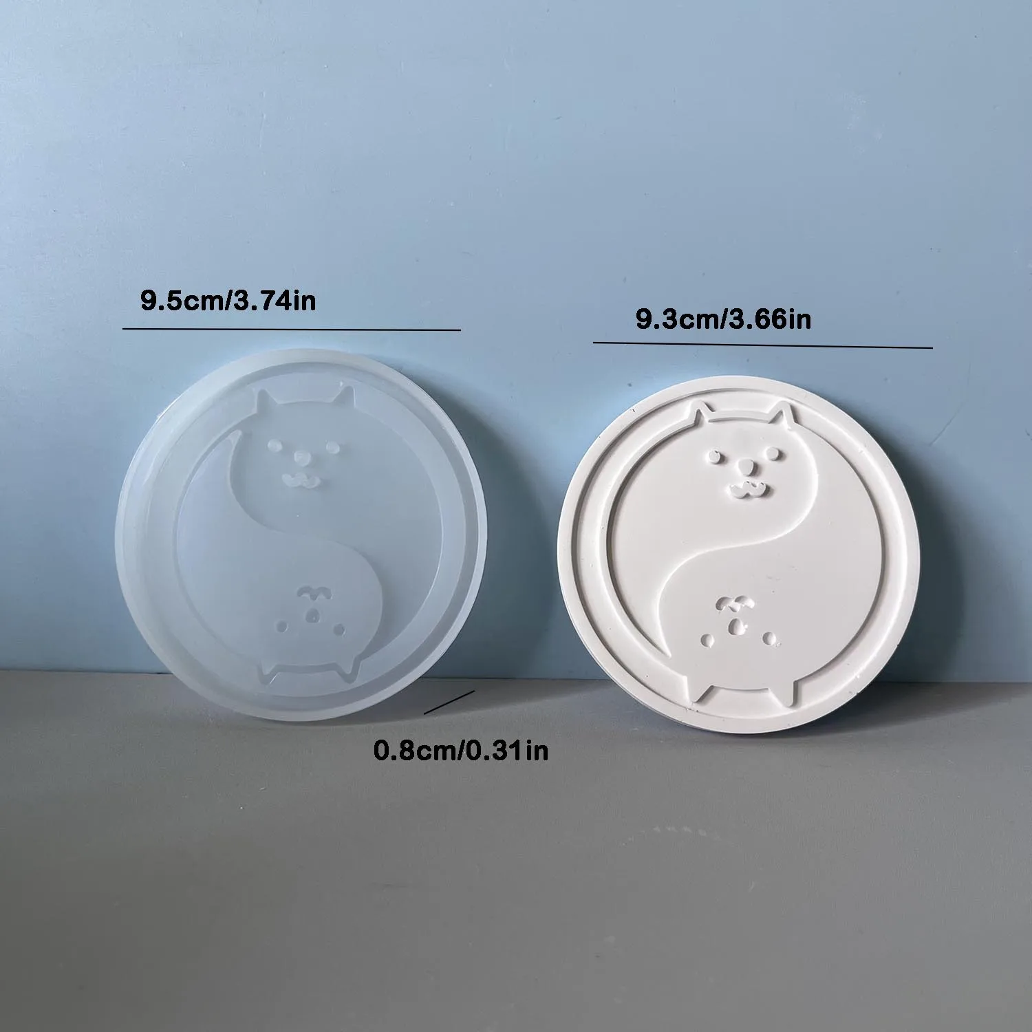 Pet Coaster Silicone Mold Cat Cat Claw Tai Chi Coaster Decorative Molds Gypsum Glue Mould