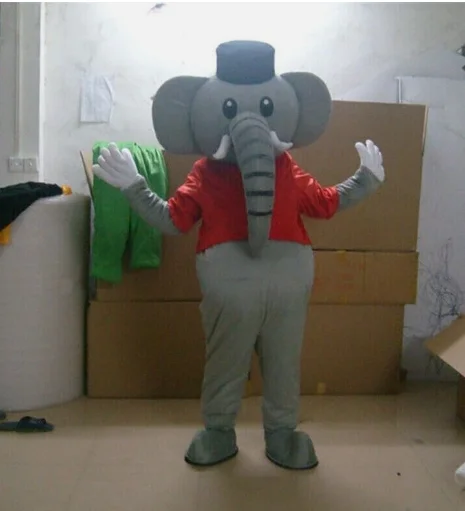 Nuevo personaje adulto de dibujos animados más vendidos elefante gris vestido de Navidad de Halloween accesorios de cuerpo completo traje de mascota