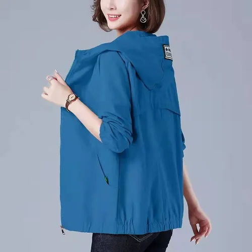 Imagen 2 del producto 2025 nueva chaqueta de verano para mujer, abrigo fino, chaqueta informal de manga larga con capucha, cazadora para mujer, chaqueta con protección solar