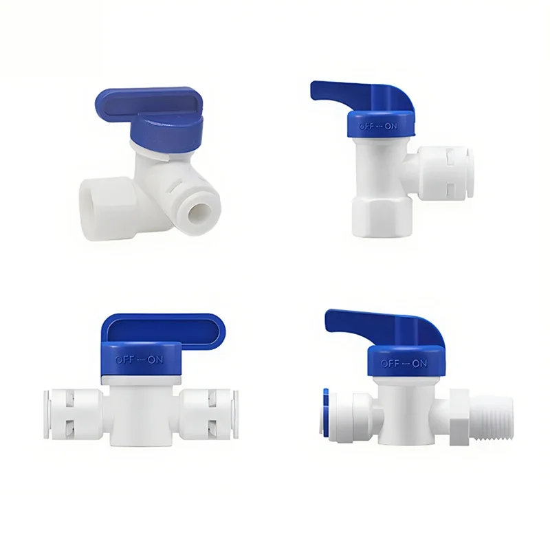 Purificador de água Quick Connector, Ball Valve, RO Backwash Filtro, Sistema de osmose reversa, Acessórios, 1/4 \