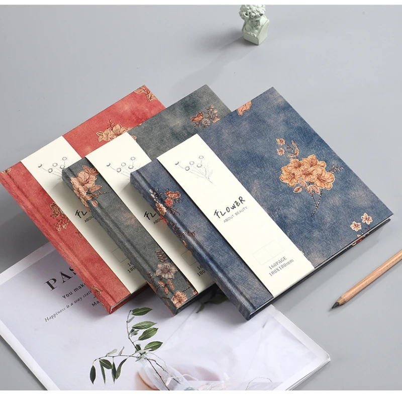 20K Silk Hand Ledger Thickened with 80 Blank Inner Pages Wired Adhesive Bound Student Art Drawing Special Sketching Book