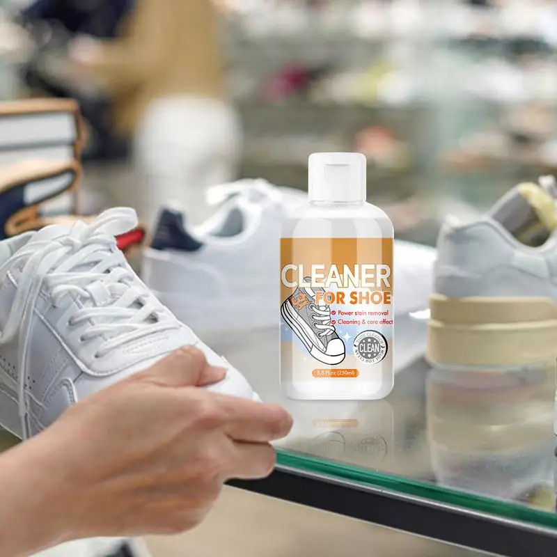 Sports Shoe Cleaner 250ml High Heels Cleaning Liquid White Shoe Cleaner Liquid For Fabric Tennis Boot Golf Knit PU