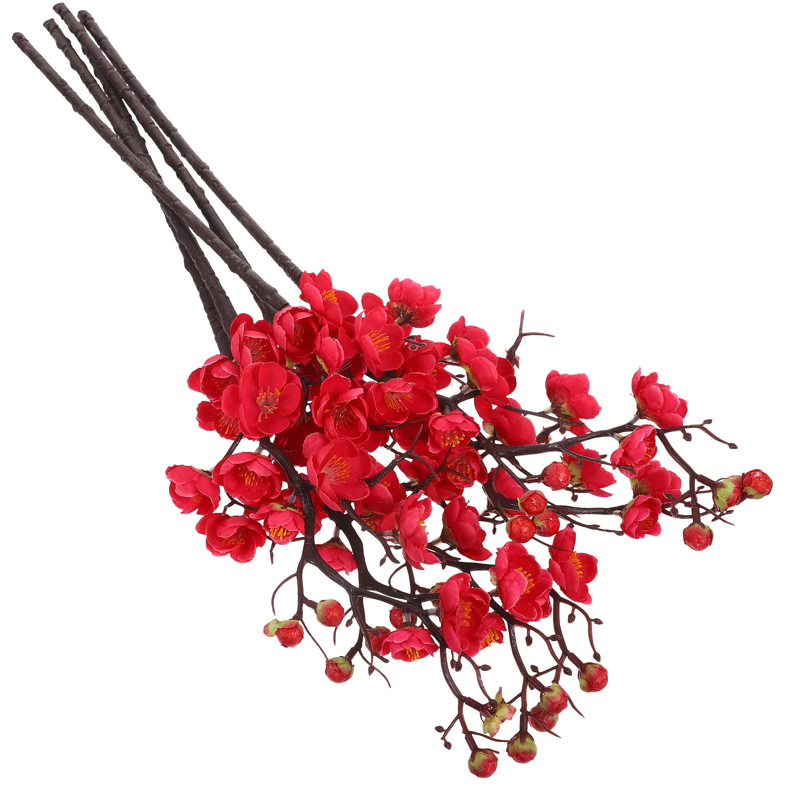 

5 Pcs Simulated Plum Blossom Decoration Artificial Realistic Fake Flowers Decorative Faux