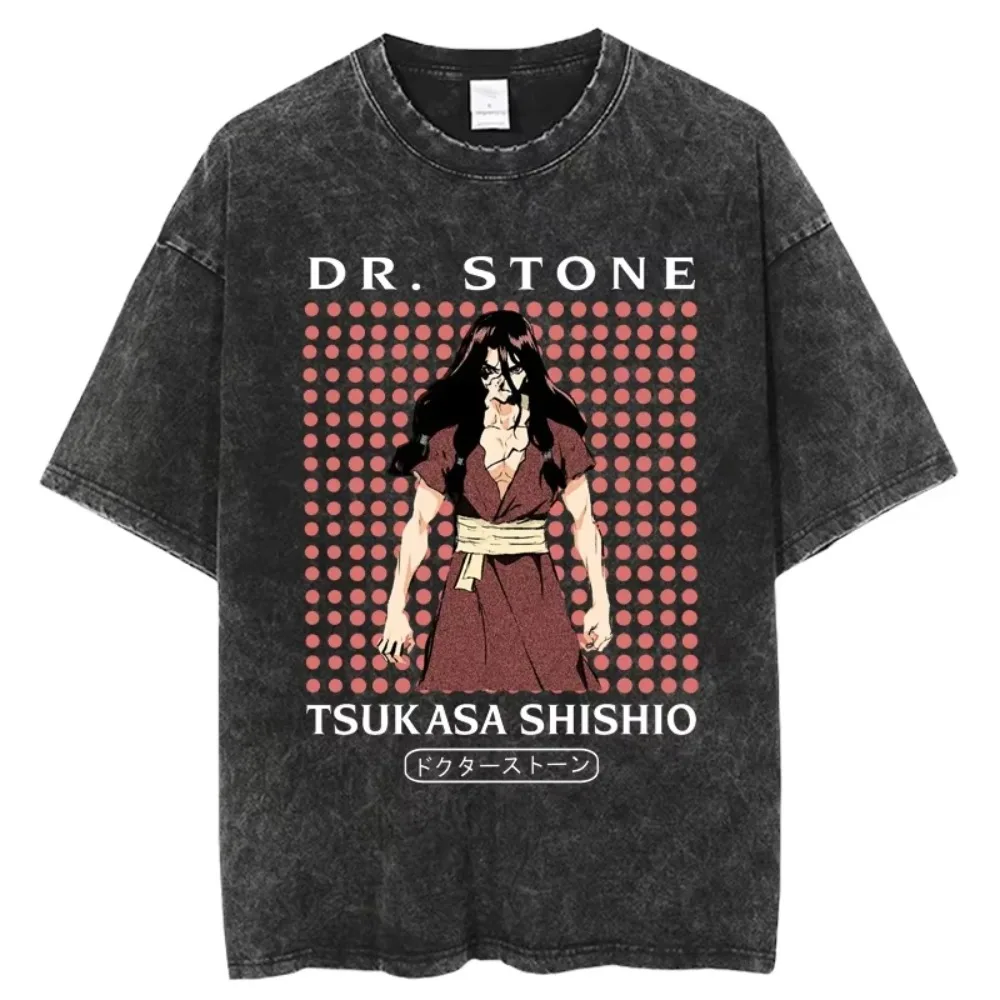 

T Shirt High Quality Women Harajuku Oversize Tee Hot Vintage Washed Tshirts for Men Digital Printing Anime Graphic