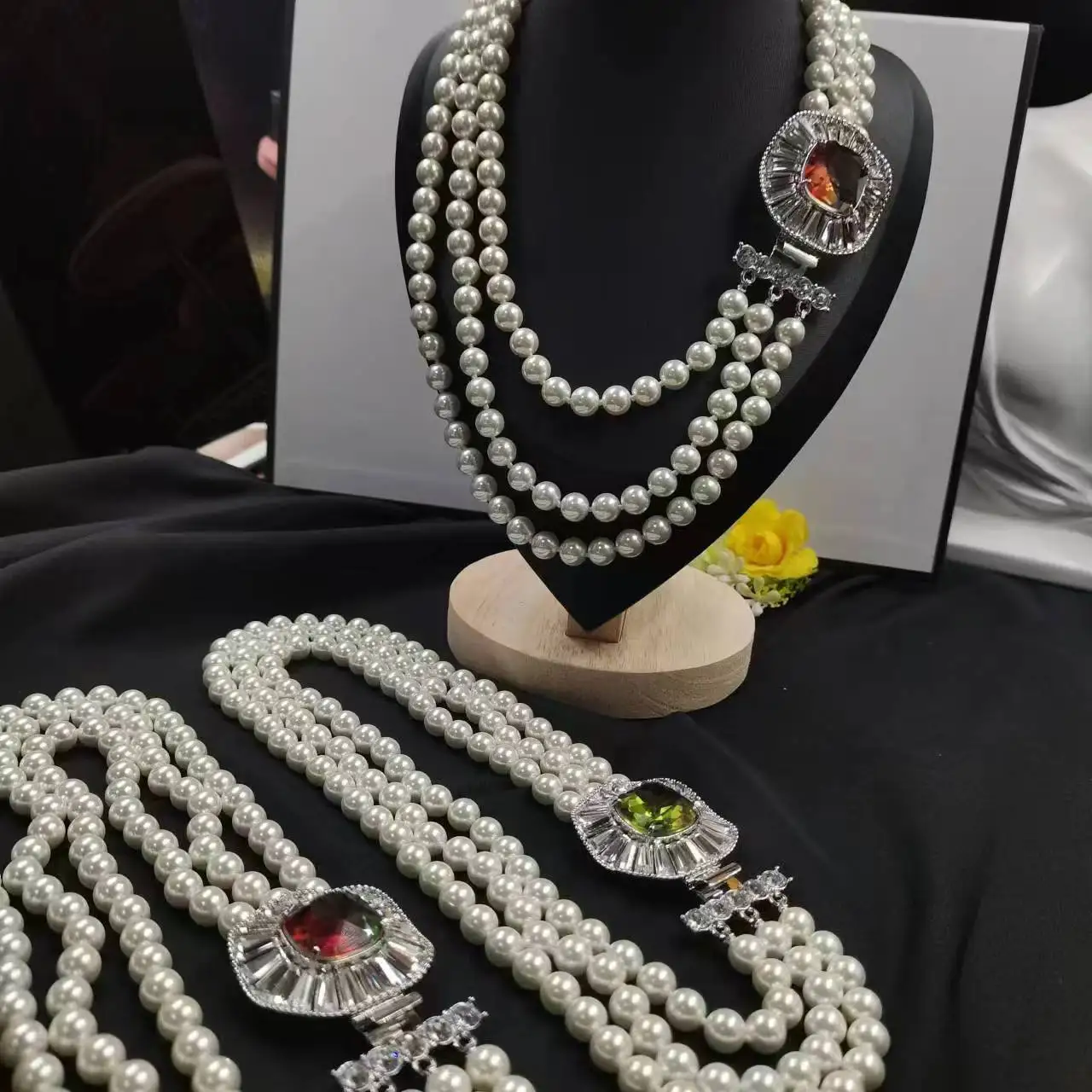 

Винтажное платье Ципао с градиентом цвета, богемное трехслойное ретро-ожерелье