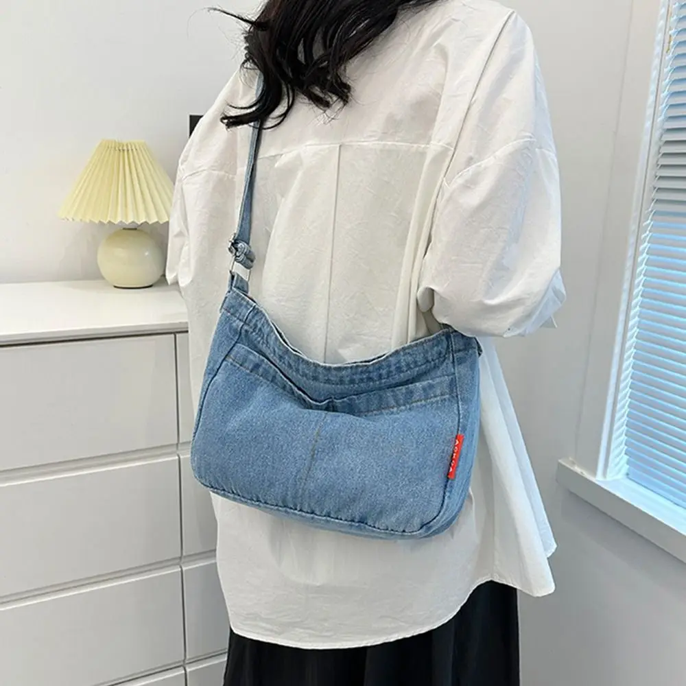 Denim Fabric Crossbody Bags Personality Ultra-large Capacity Vintage Tote Bag Handbags Gentlewoman