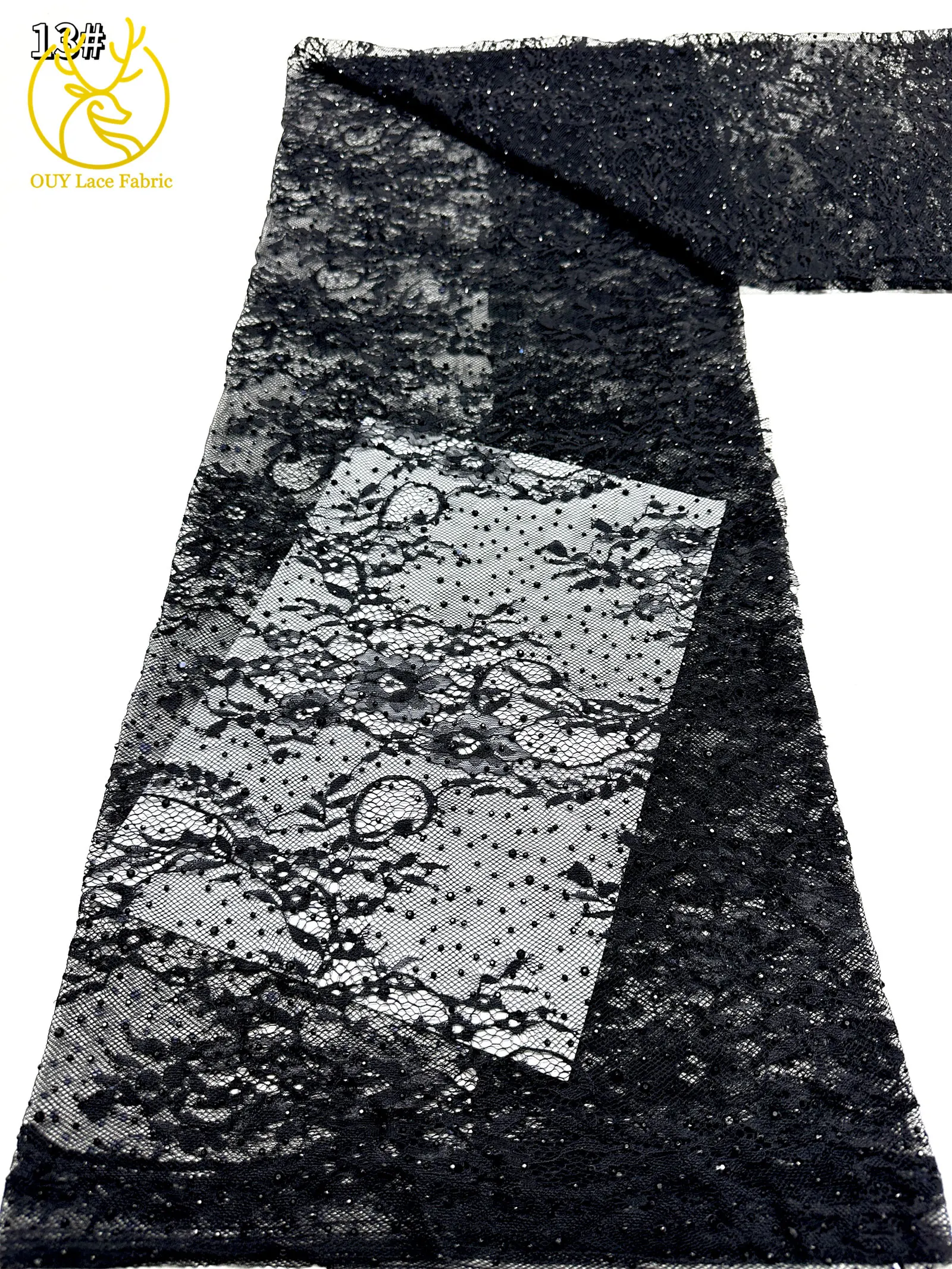 5 Yards französische Stickerei-Tüll-Diamantspitze, nigerianische afrikanische Pailletten-Perlen-Spitze für Damen, Partykleid, Hochzeitskleid, Nähen – Detail 35