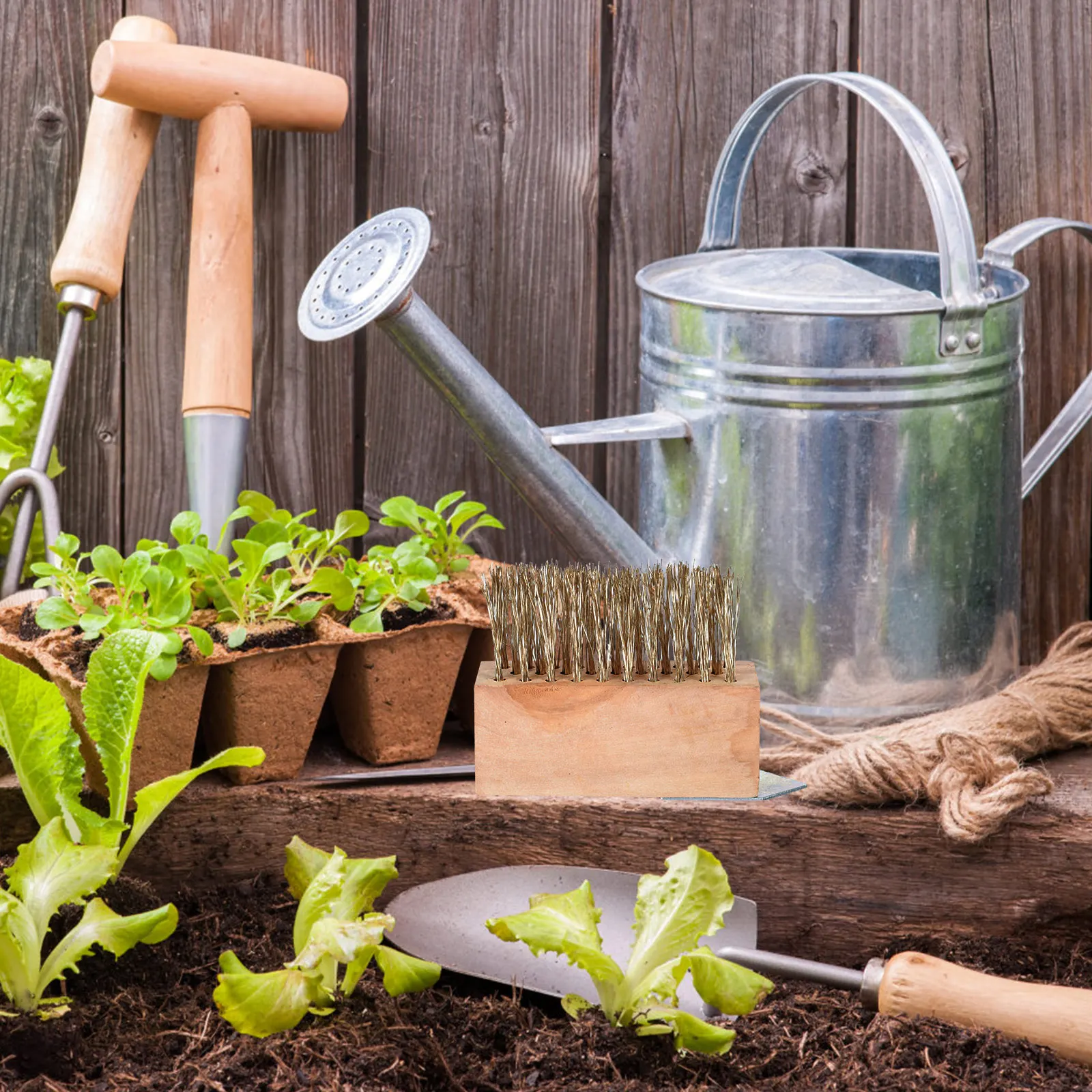 

Wire Weeding Garden Cleaning Moss Removing Yard Long H Brush Gardening Steel Long H Durable AntiSlip Portable