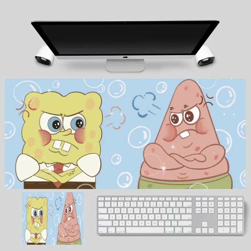 Kawaii Cartoon Mouse Pad Extra Large SpongeBob SquarePants Male and Female Office High Beauty Desk Mat Computer Keys