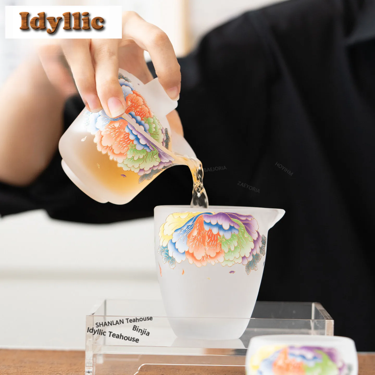 Glass Flowers Tea Set Complete Set Creative Hand Grasp Pot Tea Ceremony Set Tea Maker Teapot And Tea Cup Set For Tea Ornaments