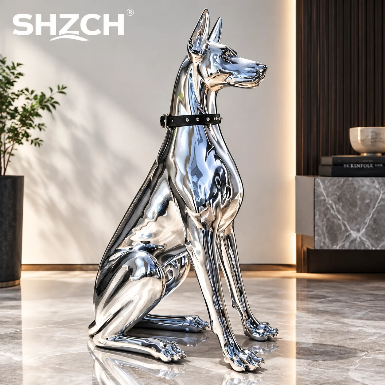 new2026 Decor Sculpture Doberman Dog Large Art Animal Statues Figurine Room Decoration Resin Statue Ornamentgift Holiday Gift