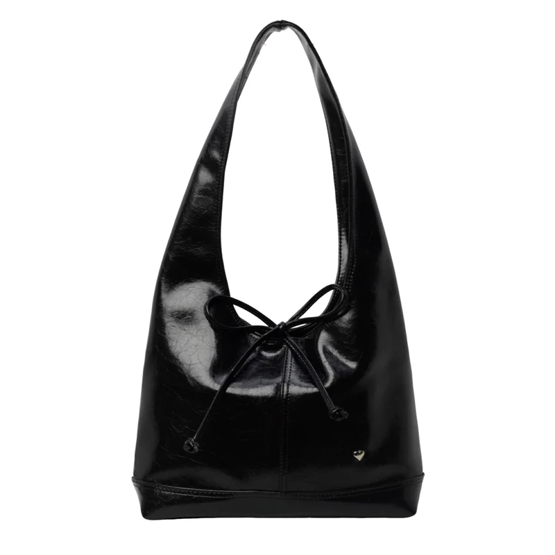 

Women PU Trendy Tote Handbag Solid Color Simple Bow Underarm Bag Chic Hobo Bag Large Capacity Top Handle Bag Party Vacation Bag