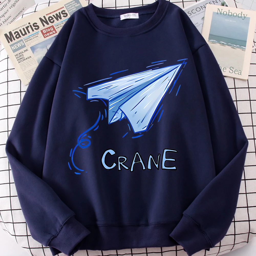 

Мужская толстовка с летающей бумагой и принтом самолета, универсальный мягкий пуловер, флисовый свитер с длинными рукавами, осенняя винтажная свободная одежда унисекс