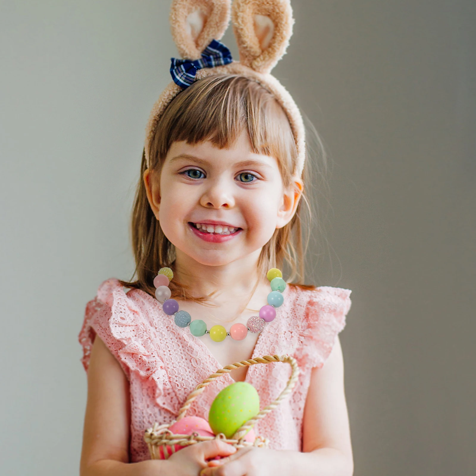 

1 set 1 Set Easter Necklace Bracelet Acrylic Jewelry Kids Gift Party Favor Diy Pendant For Bag Handbag Decor Easter Themed Set