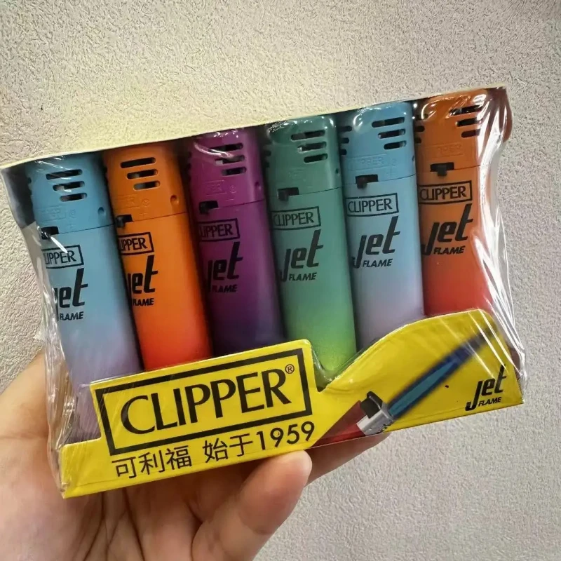 

Clipper Metal Macaron Jet Gas Lighter Outdoor Windproof 24PCS Portable Turbo Torch Lighter for Men's Gift Cigarette Accessories