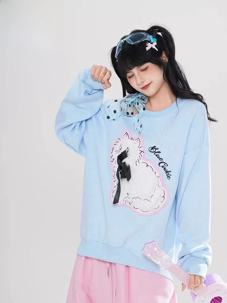 

plus Size Fluffy oulder Bared Hoodie Women's Loose Fit Comfortable Long Sve round Ne Printed Sweatirt Trendy Aut...