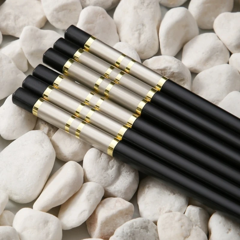 Light Luxury Alloy Chopsticks for Home Use, High-end Korean Chopsticks, Japanese Kitchen Sushi Chopsticks, Tableware Set