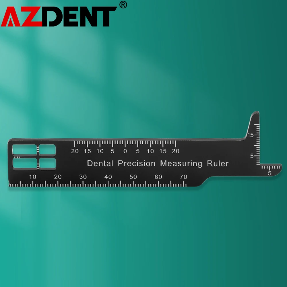 Azdent Dental Precision Measuring Ruler Double Sided Scale Aluminum Multi-measuring Ruler Endodontic Medical Tools Lab