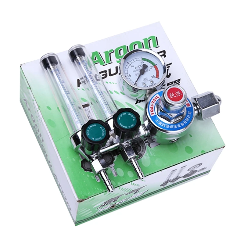 0-25Mpa Argon Regulator with Dual Tube Gas Pressure Reducing Argon Meter