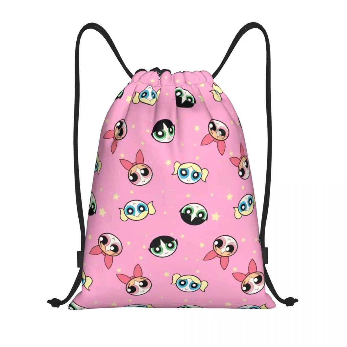 

Милый рюкзак с рисунком P-Powerpuff для девочек на шнурке, спортивный рюкзак для спортзала, сумки на шнурке для бега