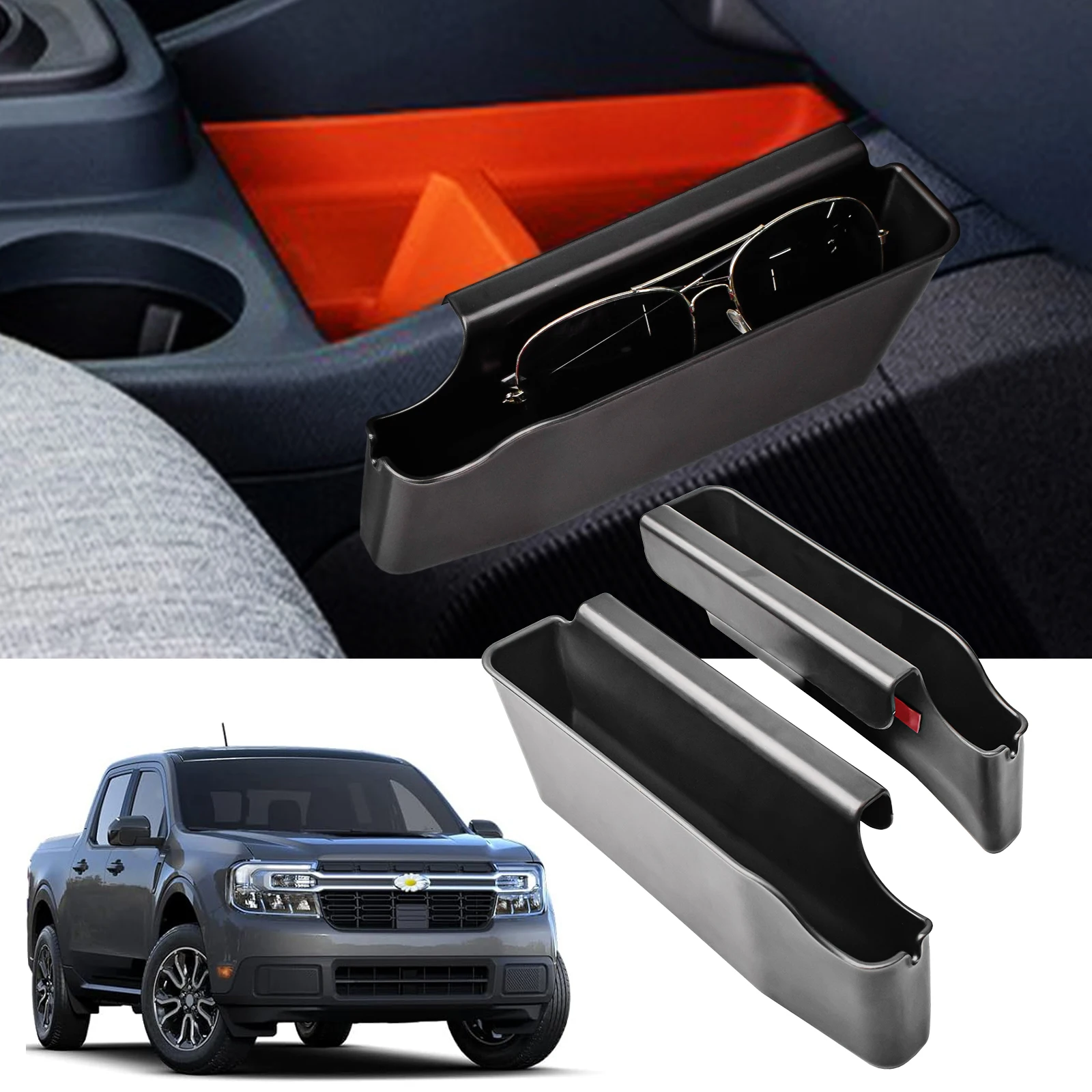 

For Ford Maverick 2022 2023 2024 Gear Shift Storage Box Center Console Hanging Storage Box ABS Accessories Armrest Car Organizer