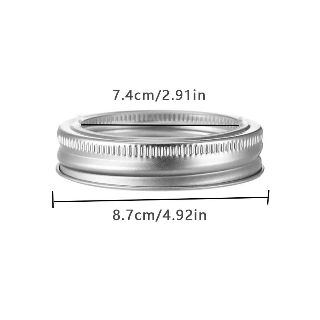 24Pcs 86mm Split-Type Wide Mouth Sealing Jars Lids Canning Caps Leak Proof Seal Rings Replacement Cover  Silver