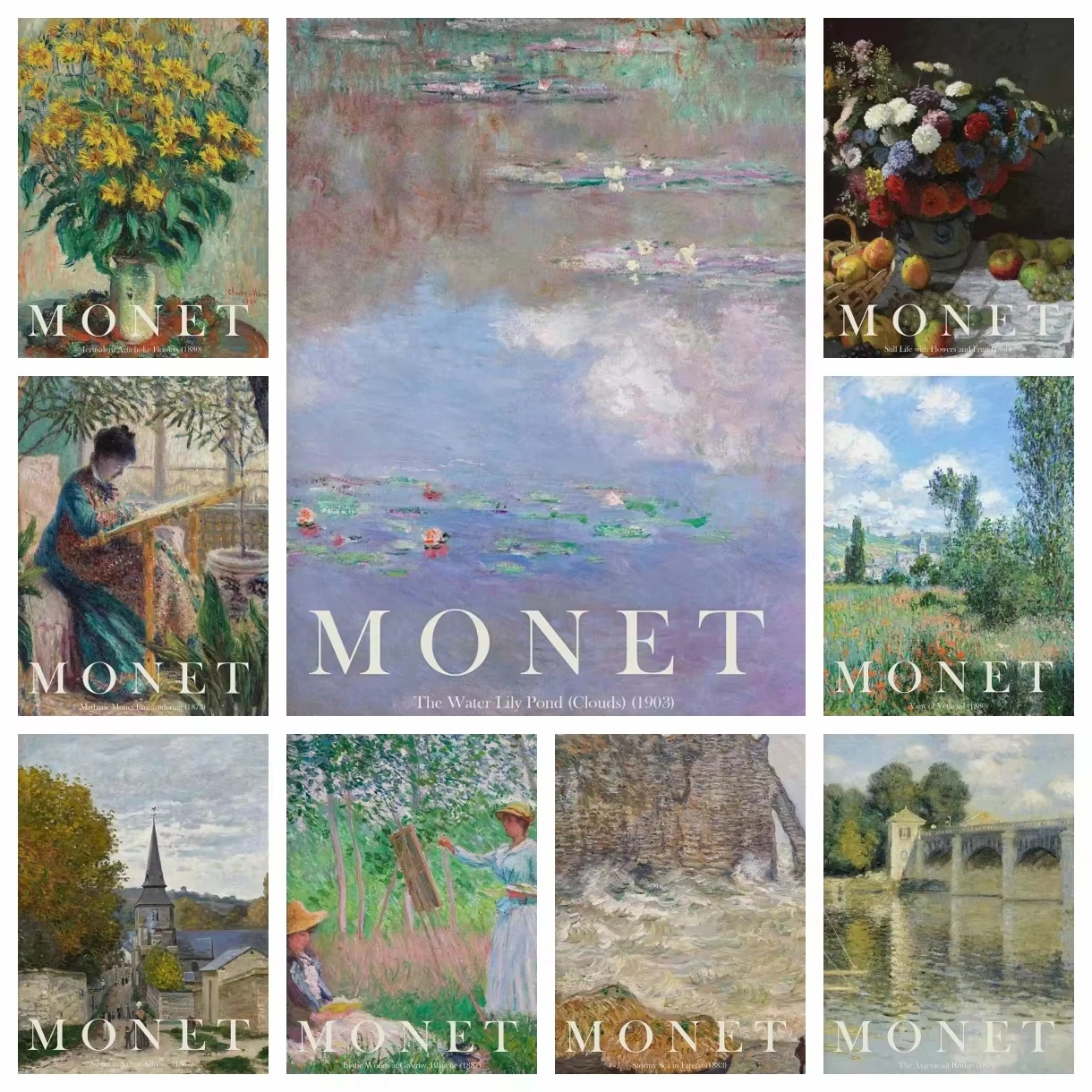 

1000PCS Claude Monet Famous Artist Classic Masterpiece Collection Paper Jigsaw Puzzles For Adults Home Decor Gift Brain Teaser